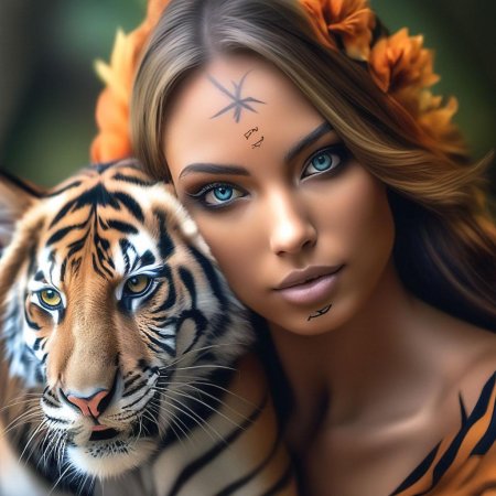 Девушка тигр