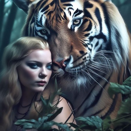 Девушка с тигром
