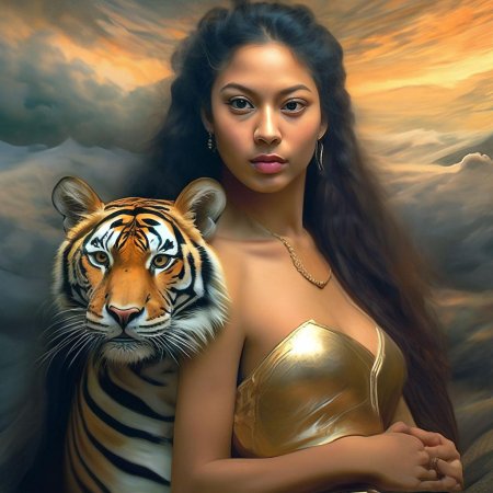 Девушка тигр