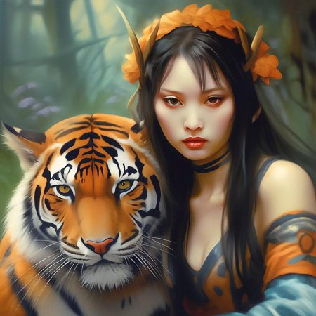 Девушка тигр