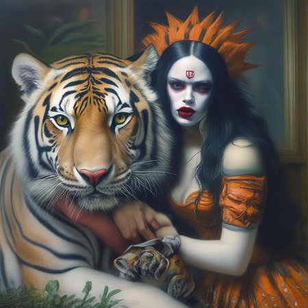 Девушка с тигром