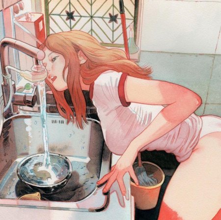 Уставшая аниме девушка