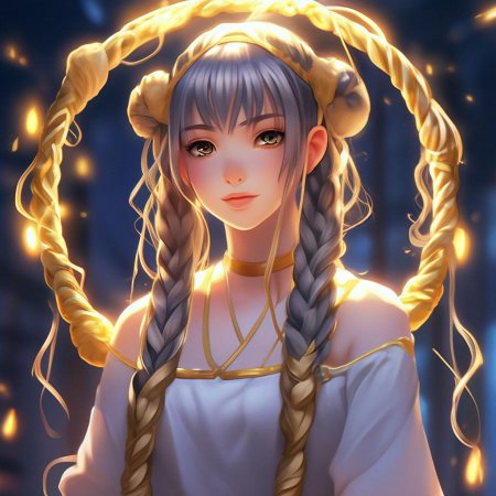 Аниме девочка с косичками