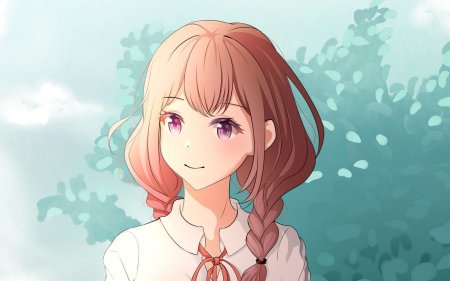 Аниме девочка с косичками