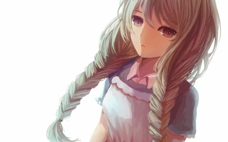 Аниме девочка с косичками