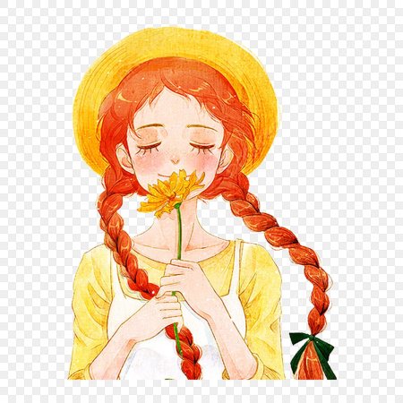 Рыжая девочка рисунок