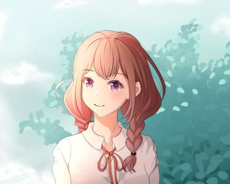 Аниме девушка с косичками