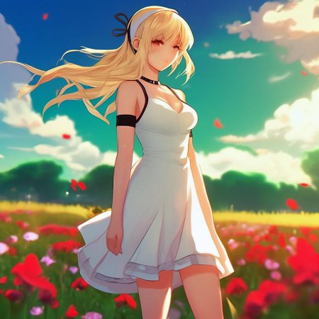 Аниме девушка блондинка