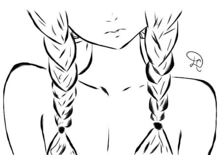 Девочка с косичками рисунок