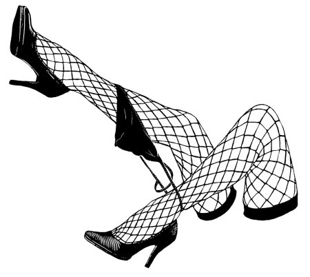 Милые девушки в чулках на белом фоне