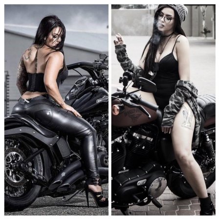 Девушка байкерша