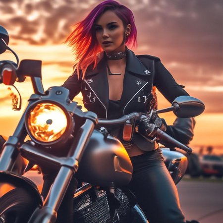Девушка байкер