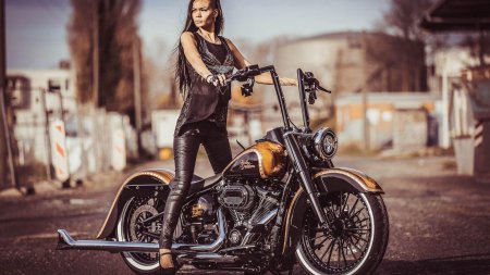 Харлей Дэвидсон кастом и девушки