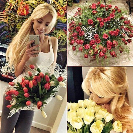 Алена Шишкова с цветами