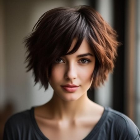 Девушка короткие волосы
