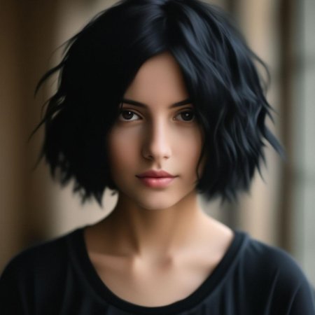 Девушка с короткими черными волосами