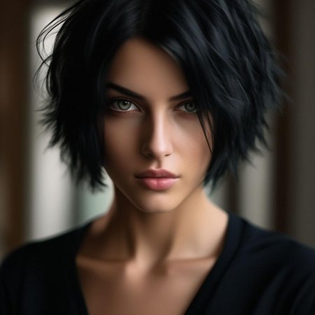 Короткие черные волосы