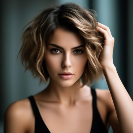 Красивая девушка с короткими волосами