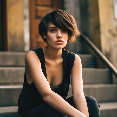 Girl with short hair