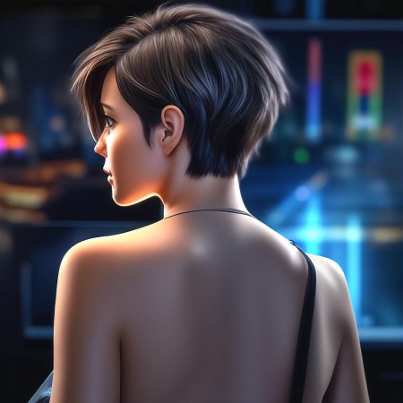 Женщина с короткой стрижкой