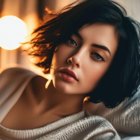 Брюнетка с короткой стрижкой