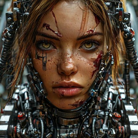 Девушка в стиле киберпанк