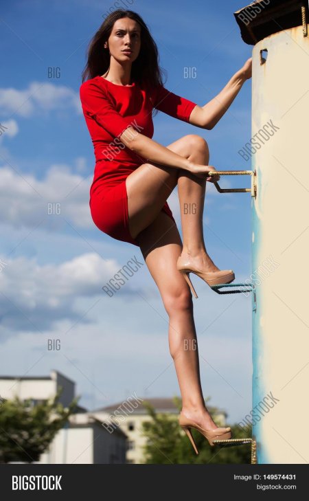 Девушка на стремянке