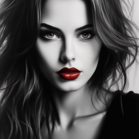 Девушка с красными губами