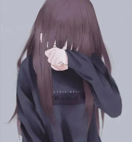 Грустная аниме девочка