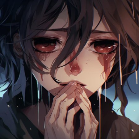 Crying anime girl