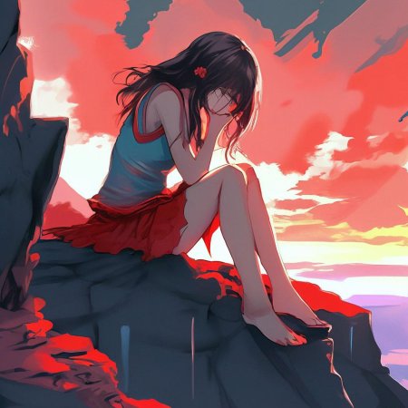 Девушка плачет арт