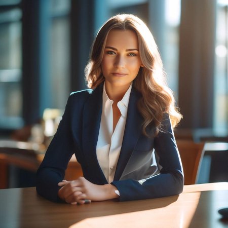 Красивая девушка в деловом костюме