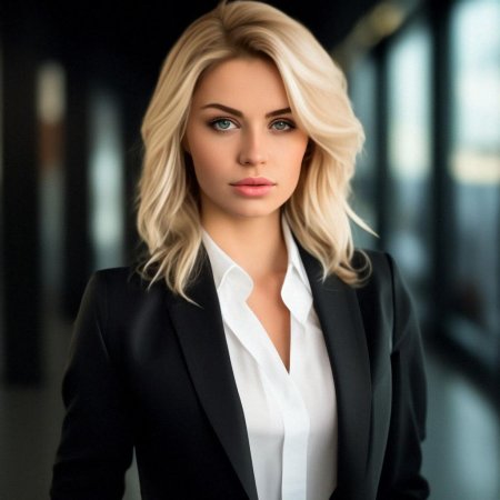 Блондинка в деловом костюме