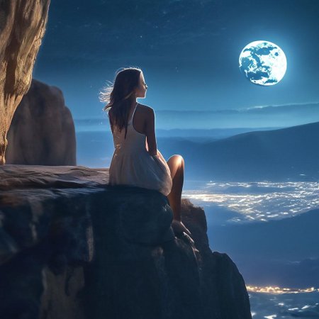 Смотрящая на луну