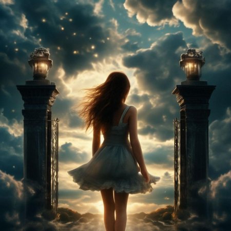 Девушка поднимается по лестнице