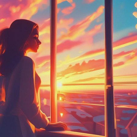 Девушки на закате