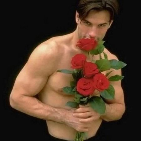 Мужик с цветами