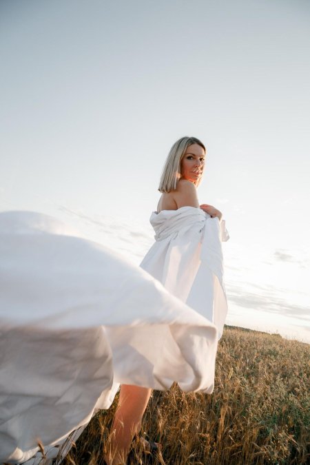 Фотосессия в простыне