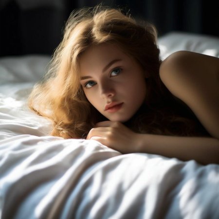Красивая девушка в постели