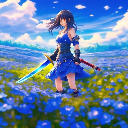 Аниме девочка с мечом