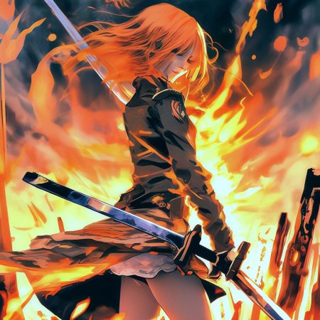 Девушка с мечами