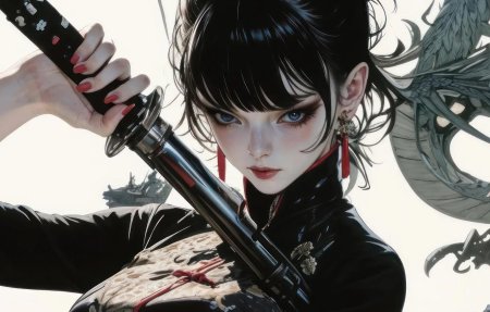 Аниме девушка с катаной