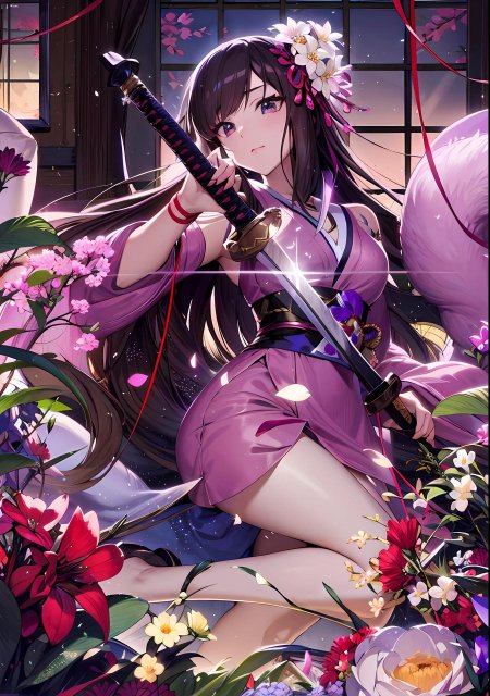 Катана кимоно самурай сакура