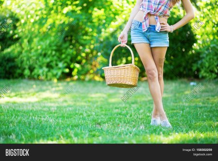 Девочка держит корзину