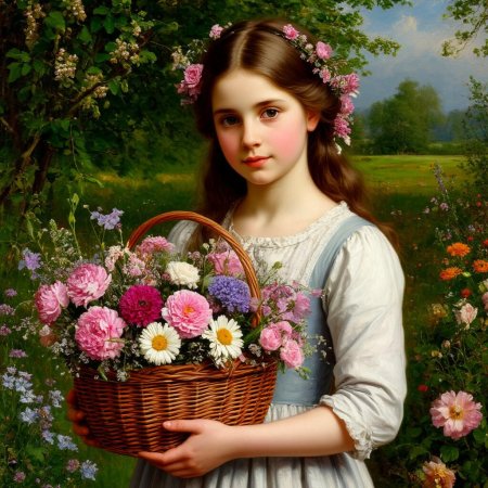 Девушка с корзиной