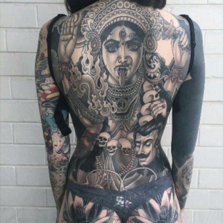 Богиня Кали тату на спине