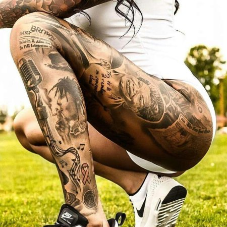 Тату на ногах для девушек