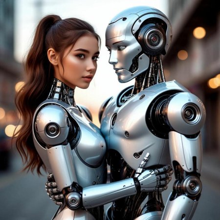 Красивая девушка робот
