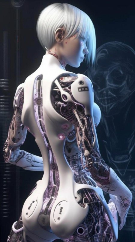 Девушка в стиле киберпанк