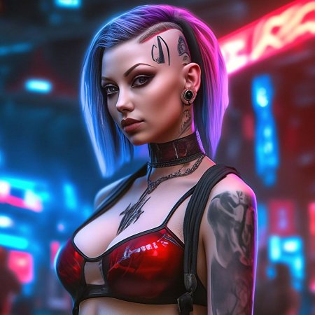 Киберпанк арт девушка
